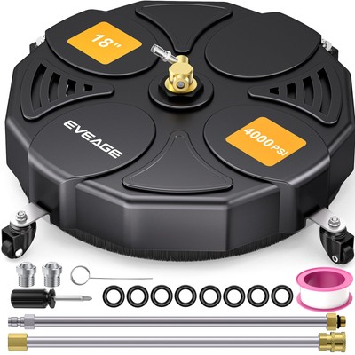 #ad EVEAGE 18quot; Pressure Washer Surface Cleaner Attachment with Wheels 4000 PSI P... $104.27