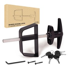 6" T-Handle Lock Kit for Shed Door Latch, Black 6.0 inch-T