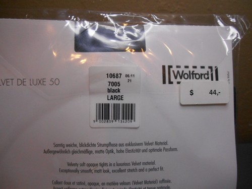 Medias Wolford Velvet De Luxe 50 Talla L Negras 10687 Nuevas Selladas - Imagen 4 de 7