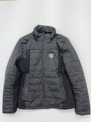 Emporio Armani EA7 Men Black Hooded Puffer Jacket Size M - Midweight Zip-Up
