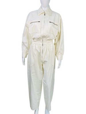 Ulla Johnson Damen Kragen Ausschnitt Solid Plissiert Baumwolle Overall Kleid L