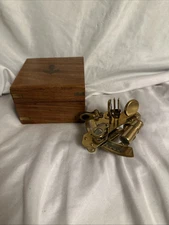 Nautical Sextant Brass Beautiful Ship Navigation Sextant with Wooden Box