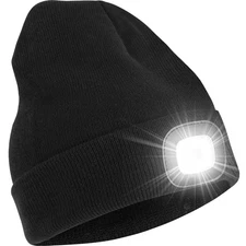 YMHB Unisex Beanie Hat with Light, USB Rechargeable LED Headlamp Hat Night Li...