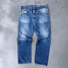 Vintage 80s Lee Riders Denim Jeans Mid Wash Sun Faded Mens 35 x 28