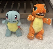 Rare Vintage 1999 Pokemon Plush Charmander And Squirle by Play Nintendo 18 NOS