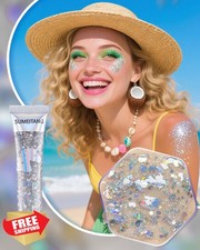 SUMEITANG 6 Colors Chunky Glitter Gel Face Body Paint Rave Makeup