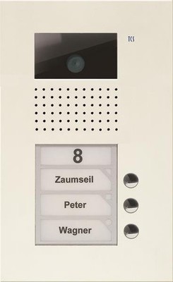 TCS Video-Außenstation AVU14030-0019 mit 3 Klingeltasten, 1 Spalte, weiss