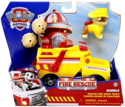 Paw Patrol Fire Rescue Rubble Rescue Fire Dump Truck Vehicle & Figure