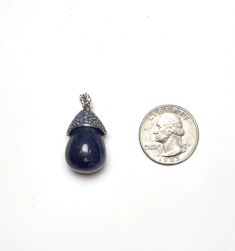John Hardy Sodalite & Sapphire Celestial Orb Pendant - RARE - Image 3 of 4