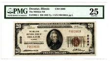 Decatur, IL - $20 1929 Ty. 1 The Milliken National Bank Ch. # 5089 PMG VF 25