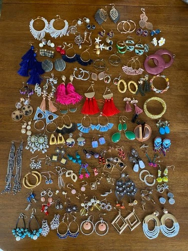 Earrings Lot 103 Pairs Vintage To Modern Pierced All Wearable Costume Jewelry