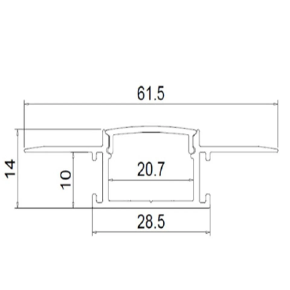 LED Aluminium Profile w/ Cover & End Caps LEDBRITE 2M / 6.6FT Plaster In Channel - Image 2 of 2