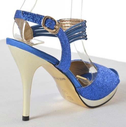 Scarpe de Italia Damen Absatz Gr. 7,5 Glitzer/Blau - Bild 3 von 6