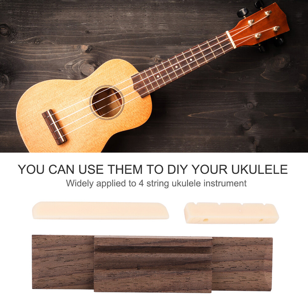 Ukulele Rosewood Bridge Nut & Saddle Ukulele DIY & Repairing Parts HR6