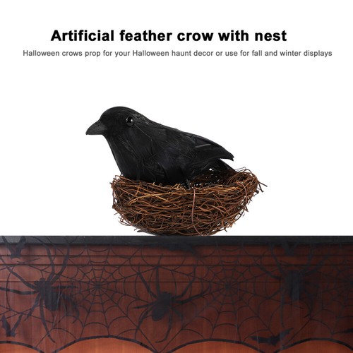 Le plus cher 2 PC Crow Birds Nest Accessoires Décoration De Corbeau Dhalloween Ornement