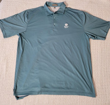 Peter Millar Summer Comfort Mens Golf Polo Green/Blue Wicking Stretch Size XL