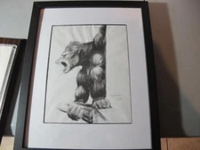 Fanzine Comic Artist Devoe B&W Original 2004 King Kong Monster 12x15