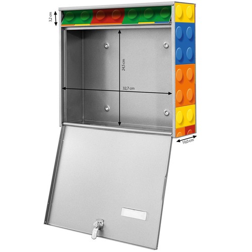 banjado Briefkastenanlage 2 fach Doppelbriefkasten mit Motiv  Bausteine - Bild 5 von 16