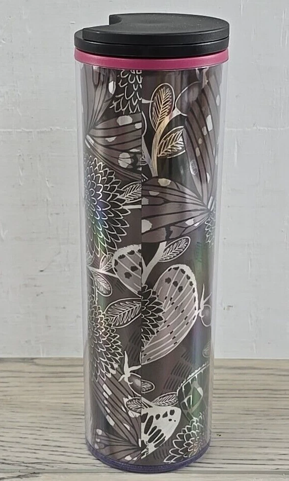 Vaso de viaje delgado floral brillante Starbucks otoño 2019 16 oz Foto 3 de 4