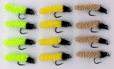Fly Fishing Flies 12 Beaded Mop Fly color combo #2 barbless Euro nymph C2 