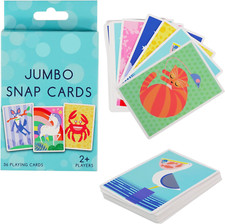 D.A.Y. Republic 36 Jumbo Snap Playing Cards, Cute Design Styles, Matching Pairs 