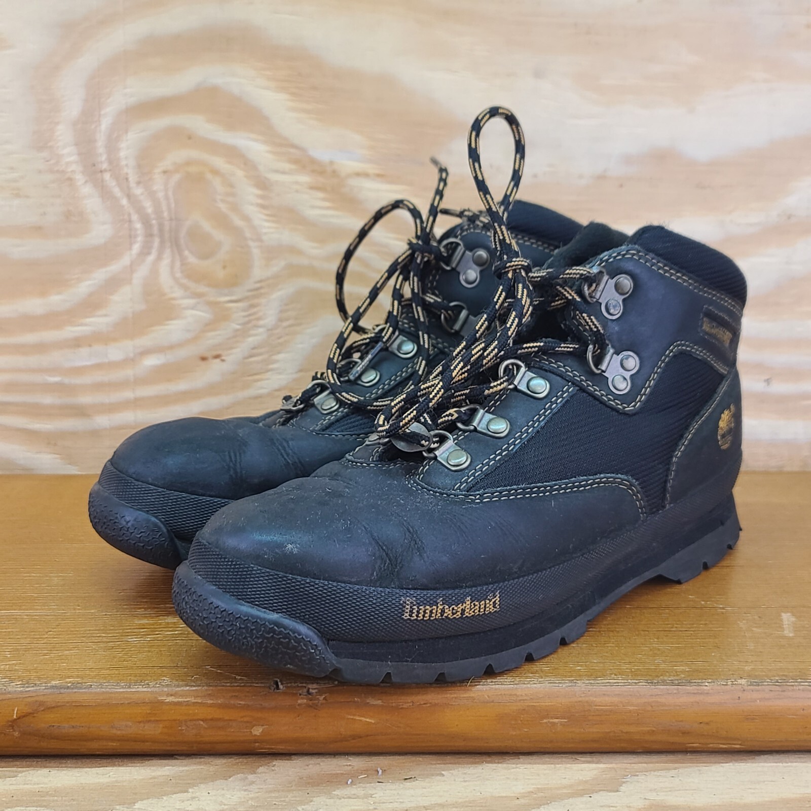 Timberland Mid Hiking Boots Black Gold Women's