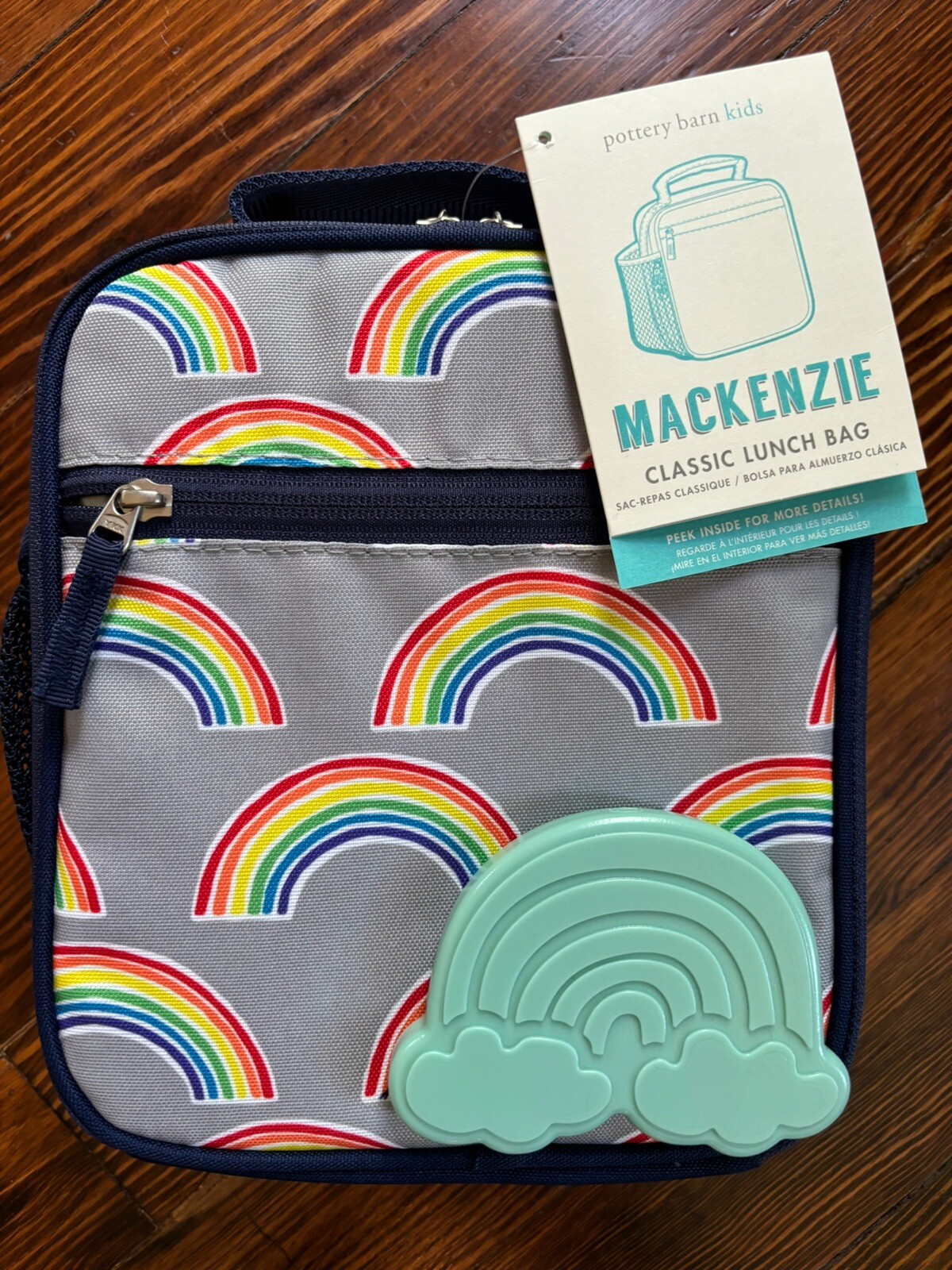 PONY SACCHETTO PRANZO fienile ceramica scuola Disney + arcobaleno festa regalo righe ragazza set 