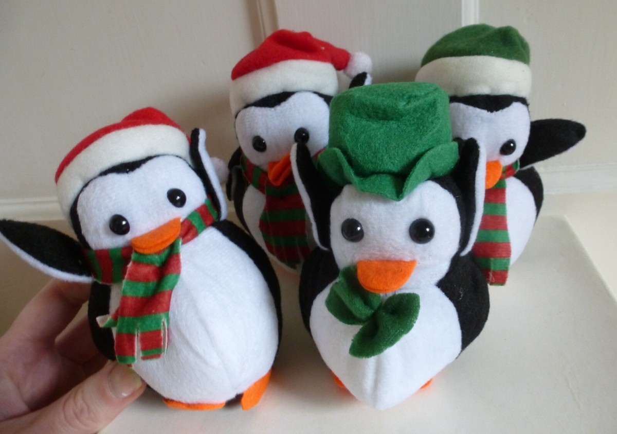 Bundle of Cute Festive Christmas Penguin Bean Pals Soft Toys