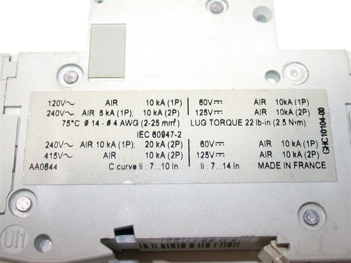 UP TO 12 MERLIN GERIN MULTI9 C60 15 AMP TYPE C 240V 1 POLE CIRCUIT BREAKER 60112 - Picture 2 of 2