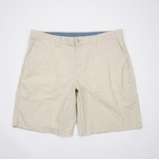 COLUMBIA Cotton Flat Front Hiking Fishing Shorts Khaki Mens 38x10