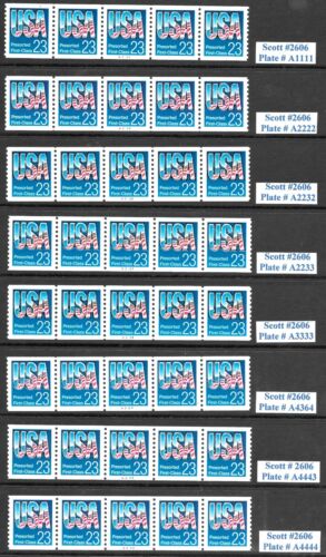 Scott #2606-2608 23c Chrome USA PNC5s, Comp. Set of 11, QUALITY!-$39.75