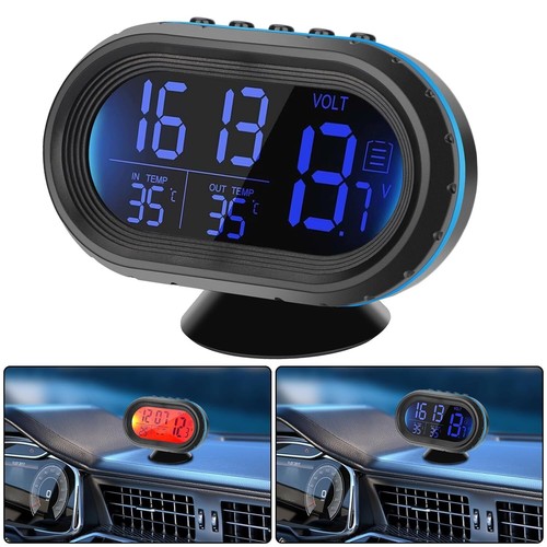 12V Digital LED Alarma Auto Electrónico Coche Reloj Voltímetro Termómetro 3 en 1 - Imagen 1 de 14