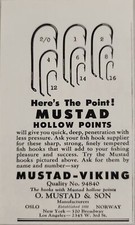 1955 Print Ad Mustad Hollow Point Fishing Hooks Oslo,Norway