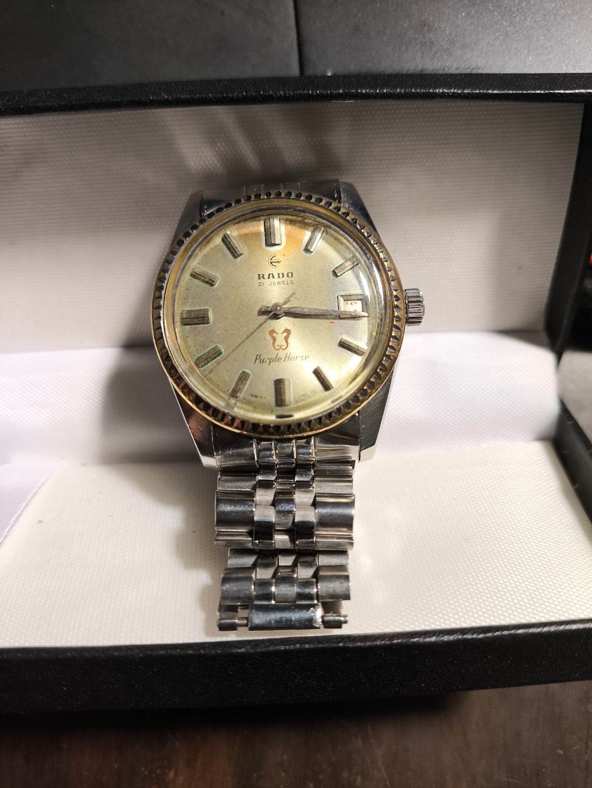 Vintage Rado Purple Horse Automatic 21 Jewels Swiss Men Watch