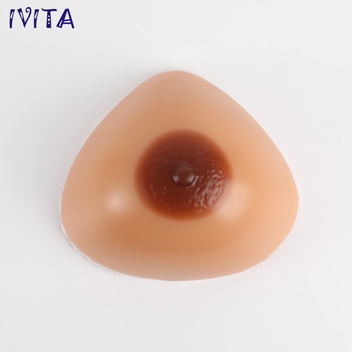 IVITA 1 Pair Triangle Silicone Breast Forms DD Cup 2XL Fake Boobs Crossdresser - Picture 8 of 12