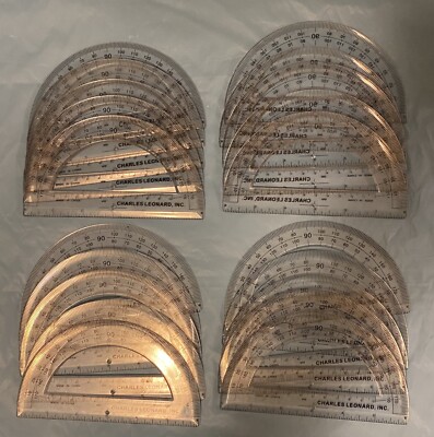 Protractors, math tools, educational math, Charles Leonard Plastic 4 ...
