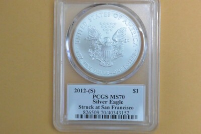 2012(S) Silver Eagle Struck at San Francisco PCGS MS70 Thomas