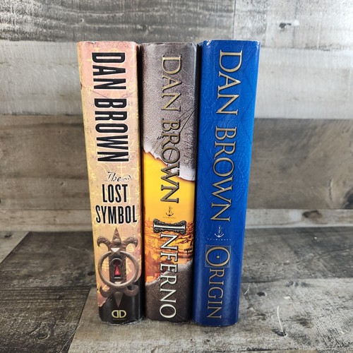 Lot of 3 Dan Brown Hardcover DoubleDay Books Lost Symbol Origin Inferno GOOD - Picture 3 of 9