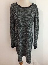 ZARA Trafaluc Cotton-Blend? Sheath Sweater Dress Marled Black & White Size M