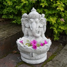 Divino Ganesha dio indù statua in pietra 34 cm 11 kg grigio cemento antigelo