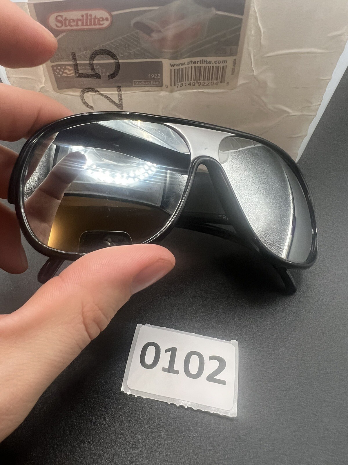 Rectangular Frame Black Mirror Vintage Sunglasses… - image 2