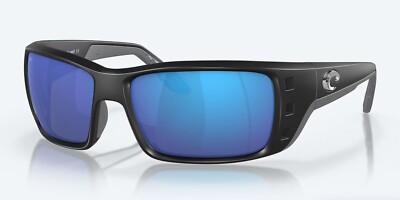 NEW Costa Del Mar PERMIT Matte Black & Blue Mirror Polarized Glass 580G