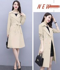 Giacca trench spolverino donna con cintura beige slim fit elegante S 38