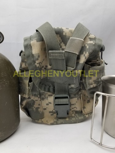 Juego de 3 piezas militares de EE. UU. 1 QT OD NBC cantimplora con funda de bolsa MOLLE ACU y taza de acero inoxidable - Imagen 5 de 13