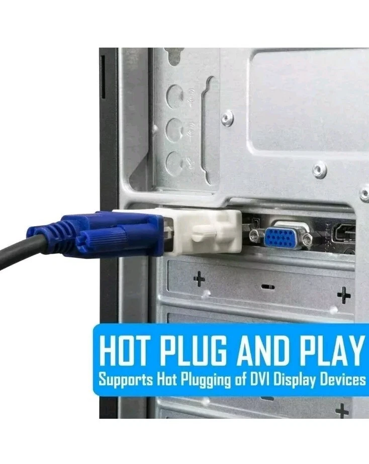 DVI Digital Dual Link 24+1 to VGA Adapter Male to Female Computer Monitor 4 Pack - Image 3 of 4