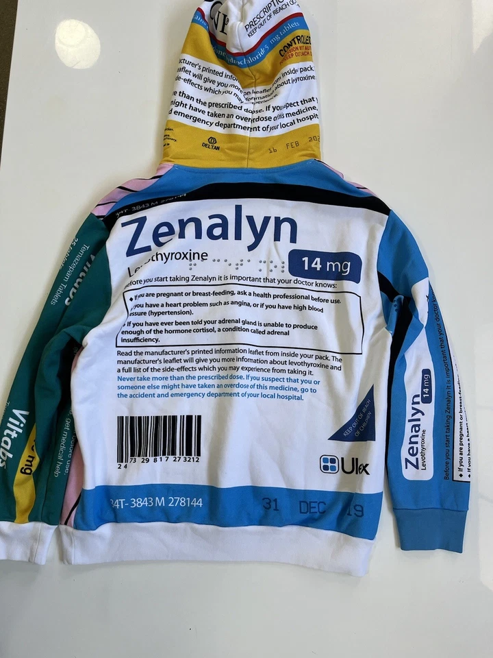 Moschino Jeremy Scott Sudadera con Capucha Estampado Genial Talla 8 EE. UU. Mediana Mujeres Sudadera con Capucha Foto 4 de 4