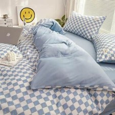 Luxurious Nordic Style Cotton Checkerboard Duvet Cover Set