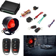 Car Vehicle Alarm Protection Burglar System Keyless Entry Siren 2 Remote Control