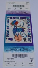 Charlotte Hornets Sacramento Kings Ticket Stub #11 2/8/96 Dell Curry Glen Rice