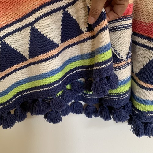Calypso St. Barth Open Front Cardigan Chunky Knit Fringe Hem Women's Sz 0/M - Picture 5 of 8